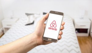Airbnb rental app on a smartphone